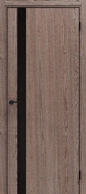 Межкомнатная дверь Portika Porta-51 4AB Brownie Oak Алюм. кромка с 4-х сторон (черная) Черное лакобель купить в Екатеринбурге - ТД Бекар